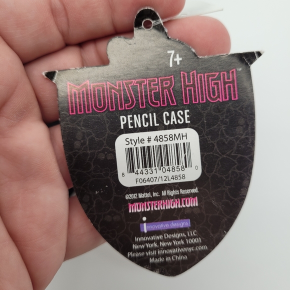 MONSTER HIGH | skull & bow zip pencil case/small clip purse - Picture 6 of 9